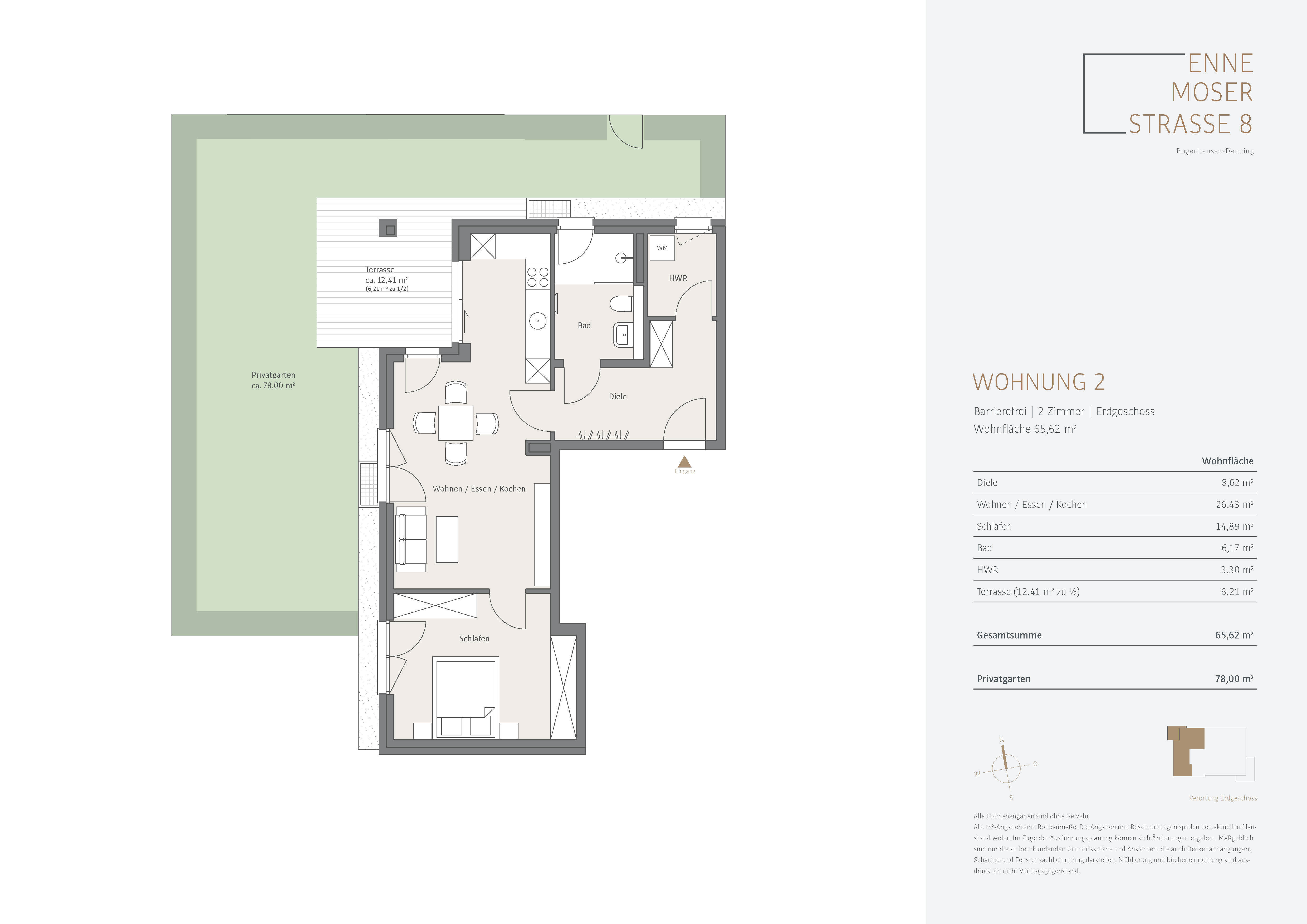 Wohnung zum Kauf provisionsfrei 860.000 € 2 Zimmer 65,6 m²<br/>Wohnfläche EG<br/>Geschoss Englschalking München 81927