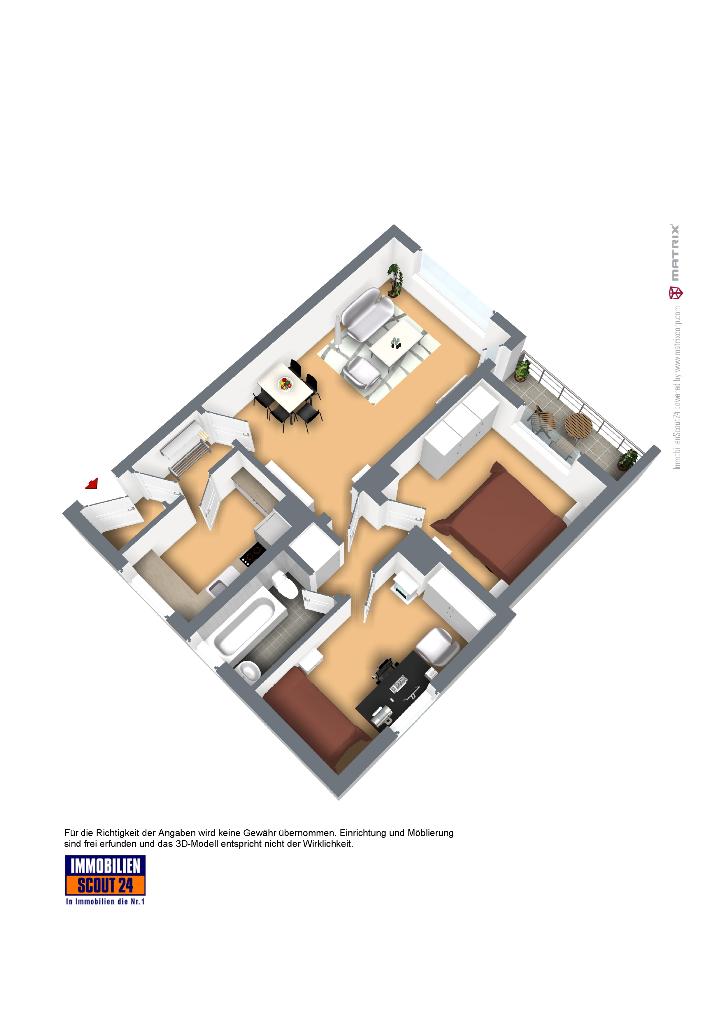 Wohnung zur Miete 559 € 3 Zimmer 65,8 m²<br/>Wohnfläche 3.<br/>Geschoss Lockfinker Straße 11 Klausen Remscheid 42899