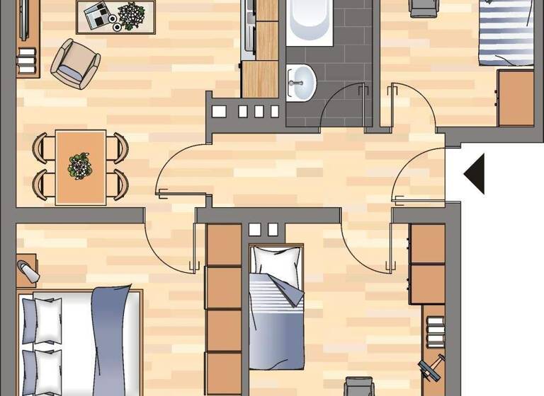 Wohnung zur Miete 369 € 3 Zimmer 54,4 m² EG Albrechtstraße 82 Fedderwardergroden Wilhelmshaven 26388