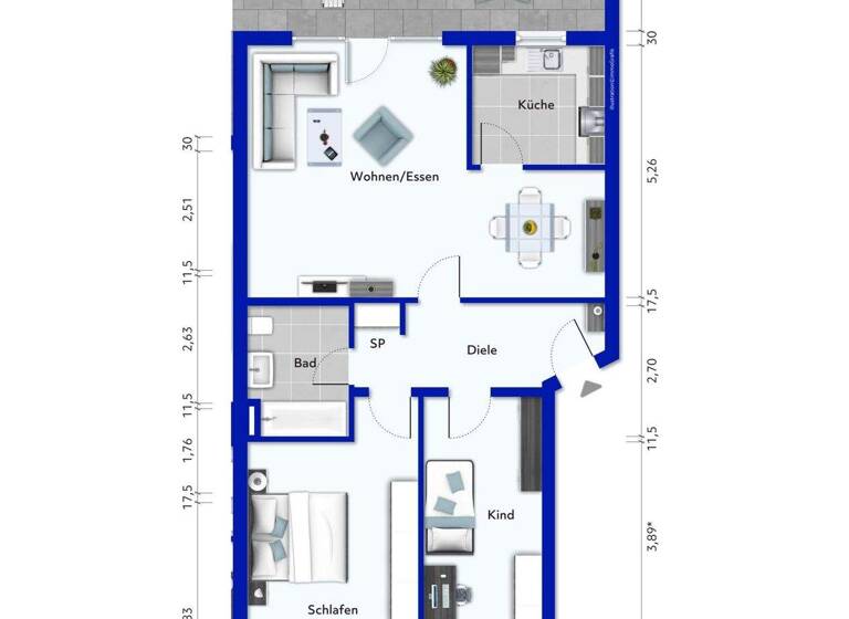 Wohnung zum Kauf 238.000 € 3 Zimmer 76 m² Oberstraße 80d Düren 52349