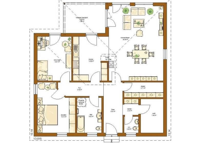 Bungalow zum Kauf 421.811 € 4 Zimmer 126 m² 629 m² Grundstück Waldzell Steinfeld 97854