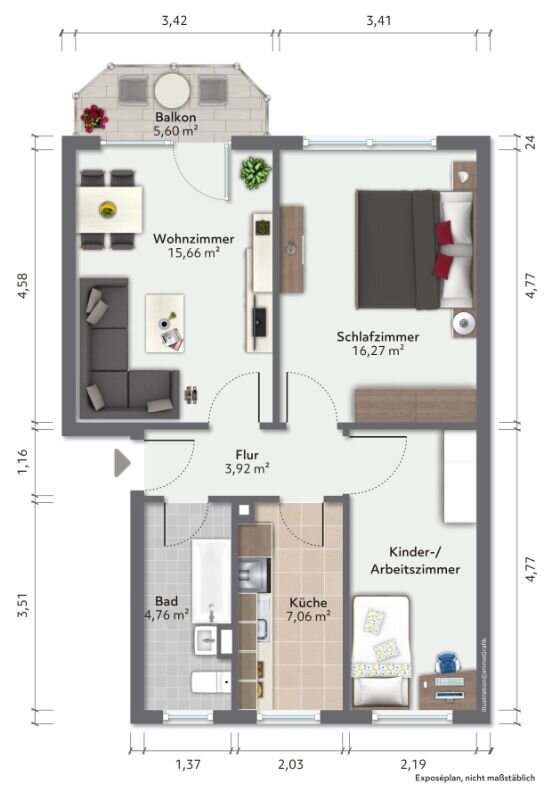 Wohnung zur Miete 390 € 3 Zimmer 60,1 m²<br/>Wohnfläche 2.<br/>Geschoss Arthur-Ullrich-Str. 29 Rauschwalde Görlitz 02827