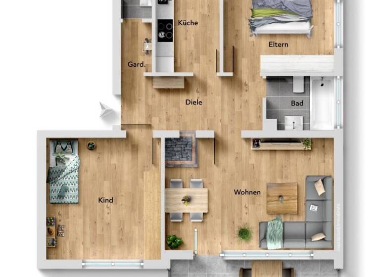 Wohnung zum Kauf 290.000 € 3 Zimmer 72 m²<br/>Wohnfläche West Ludwigsburg 71636