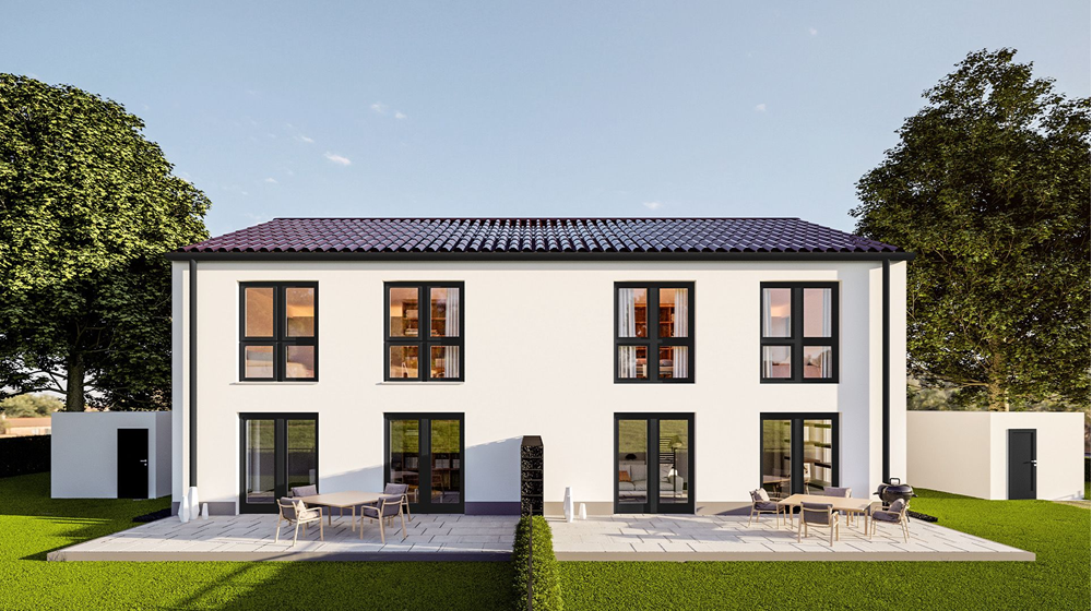 Immobilie in Hiltenfingen - neue Doppelhaushälfte (Haus D) KFW 55 in der Ortsmitte - Bild 0