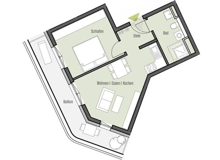 Wohnung zum Kauf - Neubau provisionsfrei 491.600 € 2 Zimmer 53,3 m²<br/>Wohnfläche 2.<br/>Geschoss Kalbach-Riedberg Frankfurt am Main 60438