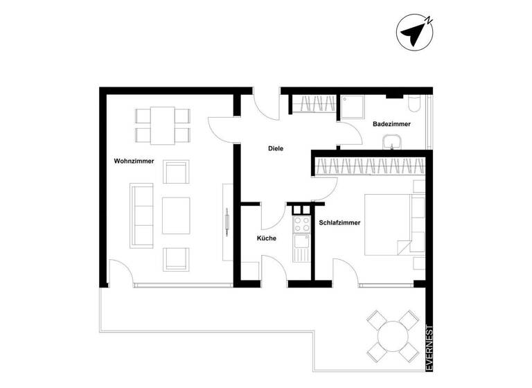 Wohnung zum Kauf 295.000 € 2 Zimmer 73 m² 2. Geschoss Seckbach Frankfurt am Main 60389