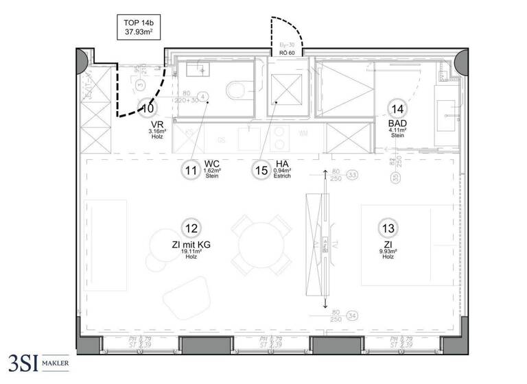 Wohnung zum Kauf 795.000 € 2 Zimmer 38,2 m² 7. Geschoss Parkring Wien 1010