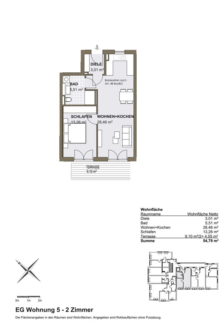 Wohnung zum Kauf 384.000 € 2 Zimmer 54,8 m²<br/>Wohnfläche EG<br/>Geschoss ab sofort<br/>Verfügbarkeit Leitzachstraße 78 Rosenheim 83026