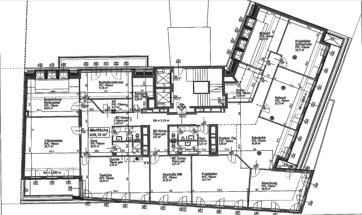 Büro-/Praxisfläche zur Miete 15,36 € 15 Zimmer 423,1 m²<br/>Bürofläche Favoritenstraße 111 Wien 1100