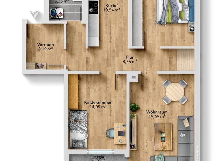 Wohnung zur Miete 1.990 € 3 Zimmer 83,6 m² EG Bunsenstraße 20 Ramersdorf-Perlach München 81735
