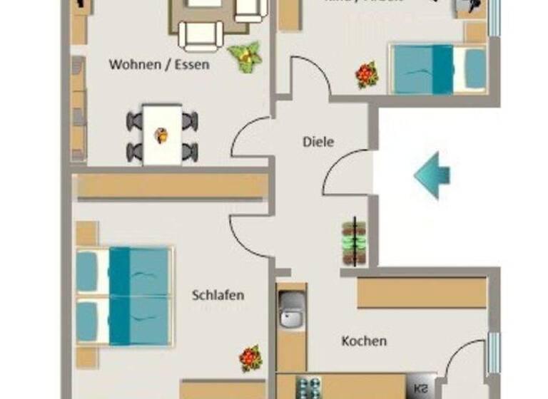 Wohnung zur Miete 593 € 3,5 Zimmer 79 m² 1. Geschoss Nimrodstraße 184 Stadtmitte Herten 45699