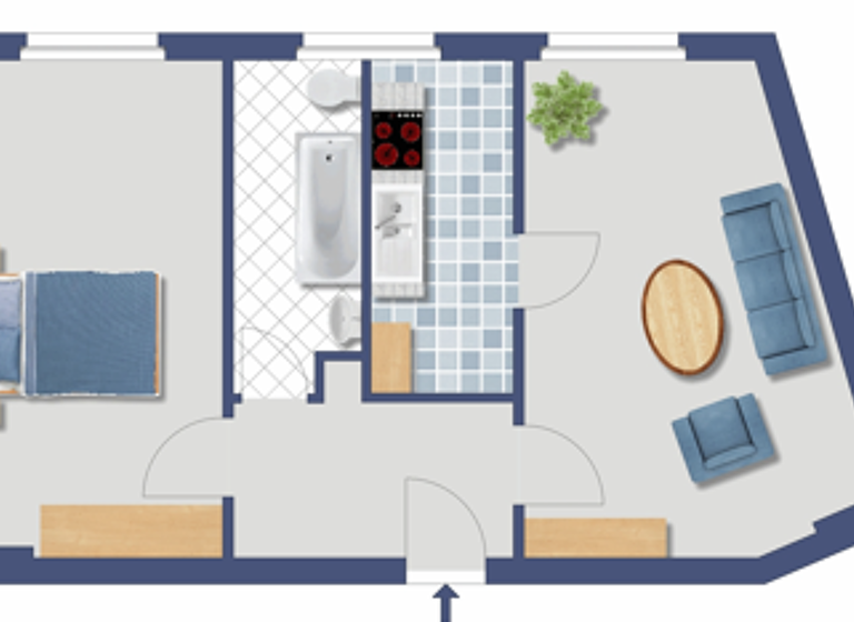 Wohnung zum Kauf provisionsfrei 154.300 € 2 Zimmer 47,1 m² 1. Geschoss Huttwiler Weg 43 Reinickendorf Berlin 13407
