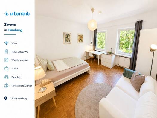 WG-Zimmer zur Miete auf Zeit 990 € 16 m² frei ab 03.01.2027 Richardstraße Barmbek-Süd Nord 22089