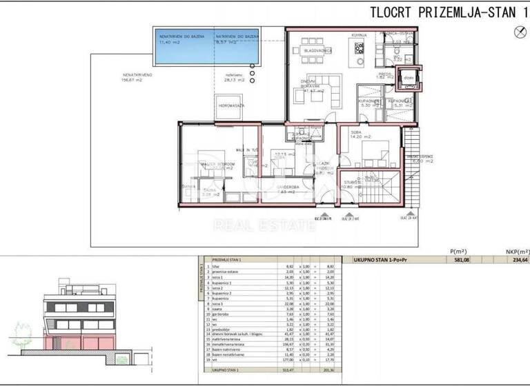 Wohnung zum Kauf 1.200.000 € 4 Zimmer 234 m² Vostarnica - Poluotok