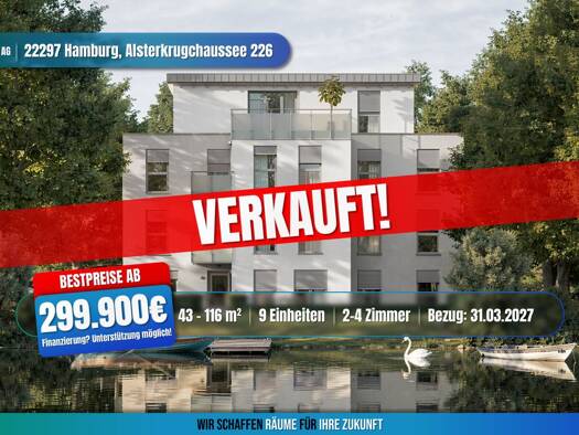 Penthouse zum Kauf - Neubau provisionsfrei als Kapitalanlage geeignet 879.900 € 4 Zimmer 116 m² Alsterkrugchaussee 226 Alsterdorf Hamburg 22297