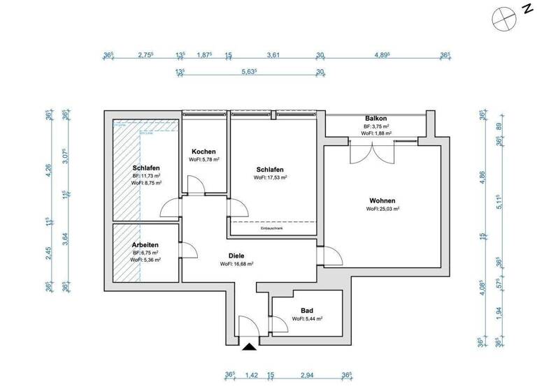 Wohnung zum Kauf 198.500 € 3,5 Zimmer 86,5 m² 3. Geschoss Arsten Bremen 28279
