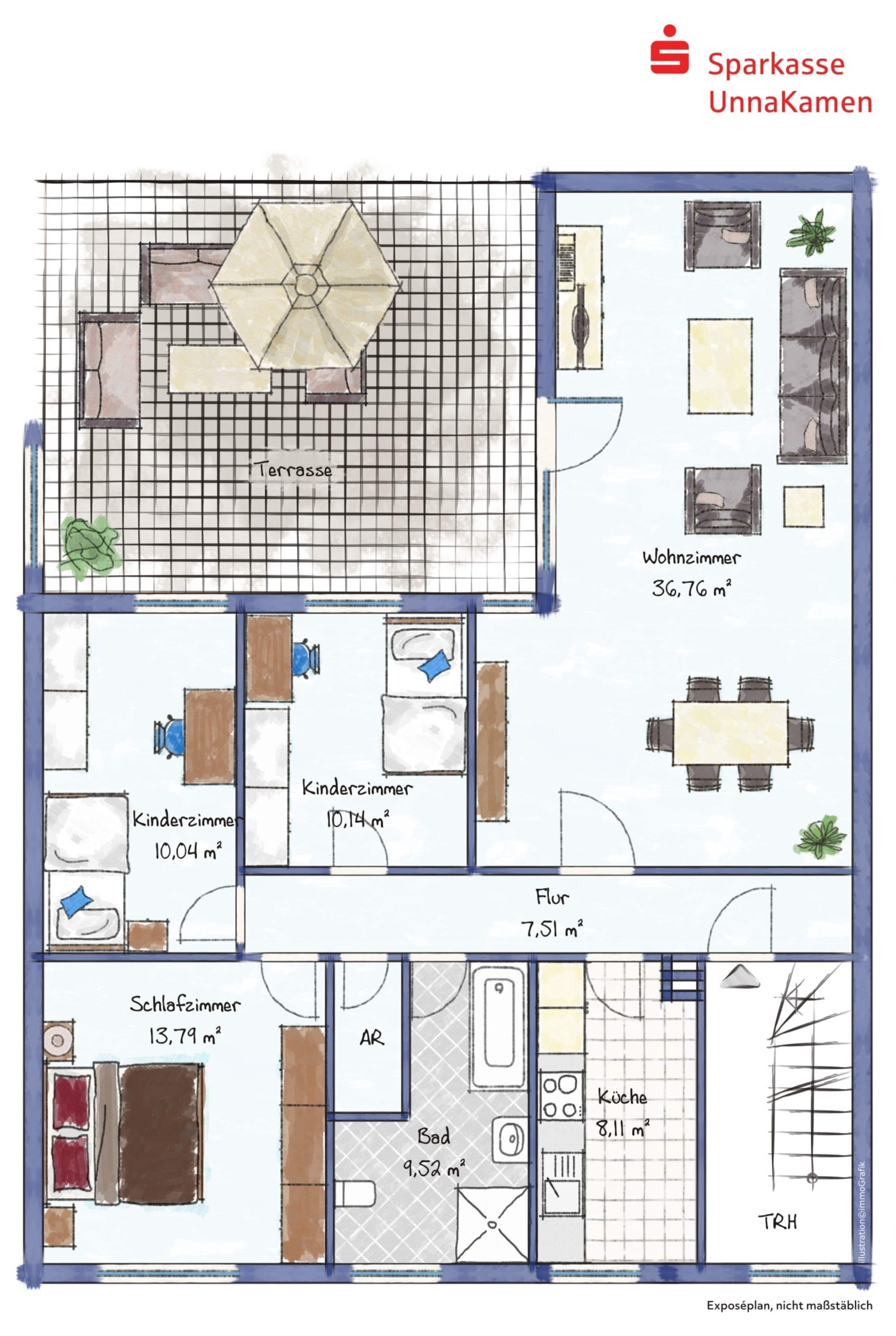 Terrassenwohnung zum Kauf 198.000 € 4 Zimmer 101 m²<br/>Wohnfläche Massen Unna 59427