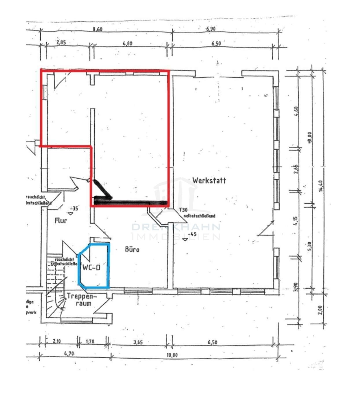 Bürofläche zur Miete 497 € 1,5 Zimmer 52,3 m²<br/>Bürofläche Lütten Klein Rostock 18107