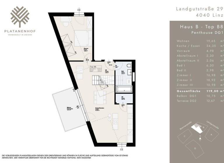 Wohnung zum Kauf - Erstbezug 847.000 € 5 Zimmer 119,5 m² Landgutstraße 29 Urfahr Linz 4040