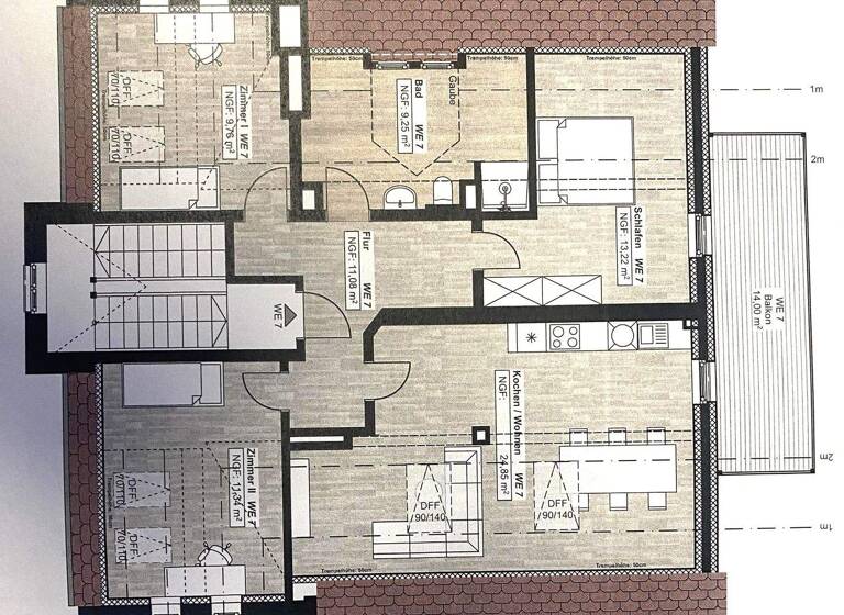 Wohnung zur Miete 930 € 4 Zimmer 86,5 m² 3. Geschoss frei ab sofort Zentrum Rudolstadt 07407