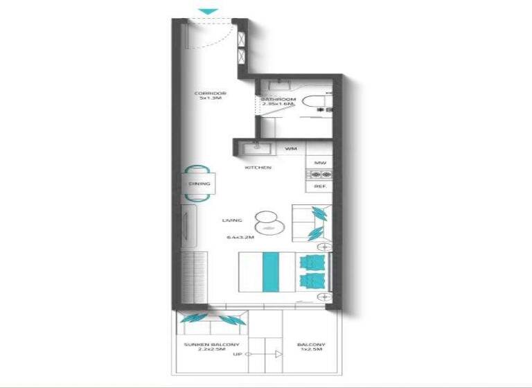 Studio zum Kauf - Erstbezug provisionsfrei 178.580 € 1 Zimmer 43,8 m² Dubai