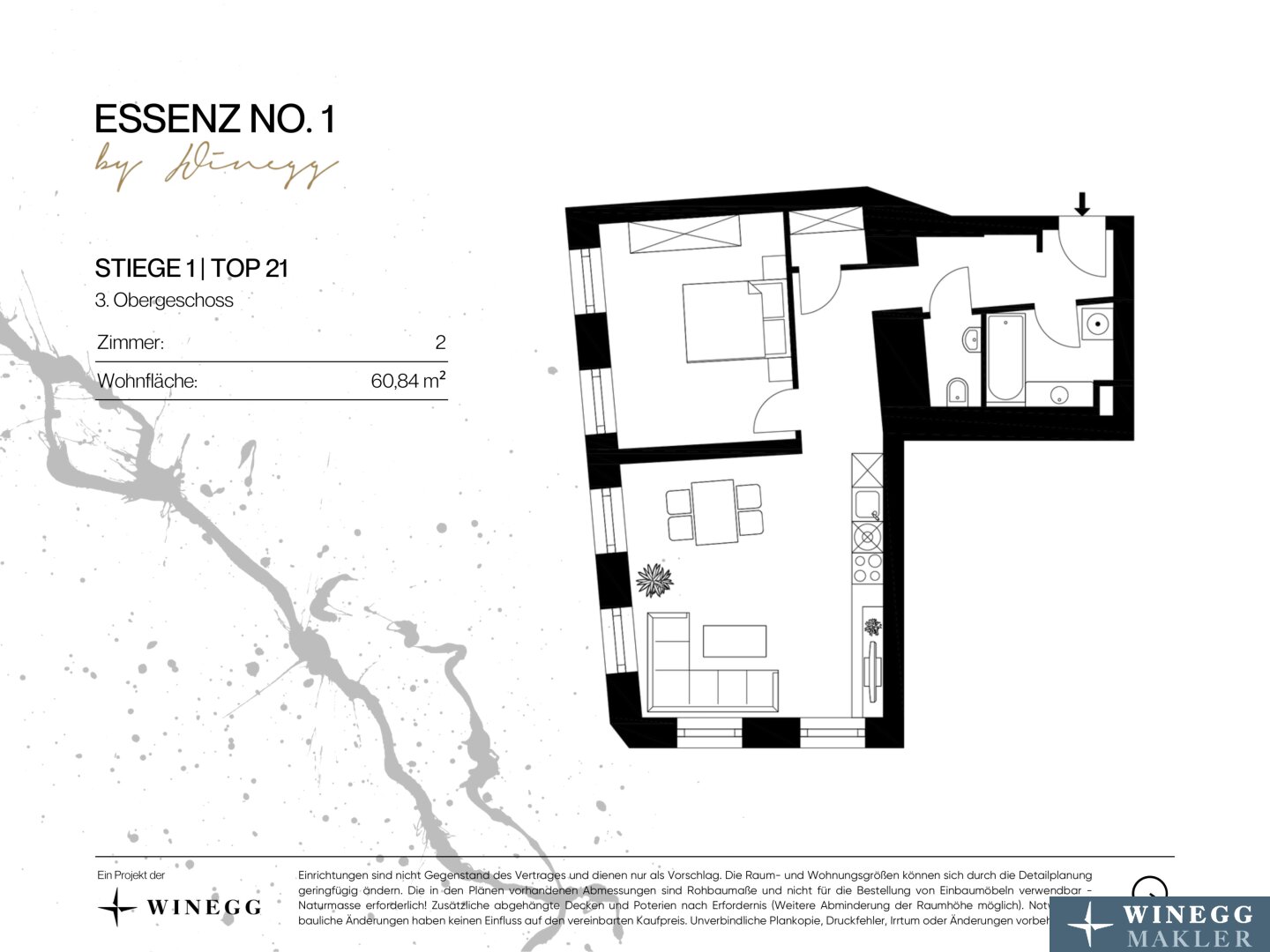 Wohnung zum Kauf 695.000 € 2 Zimmer 60,8 m²<br/>Wohnfläche 3.<br/>Geschoss Kettenbrückengasse 1 Wien 1050