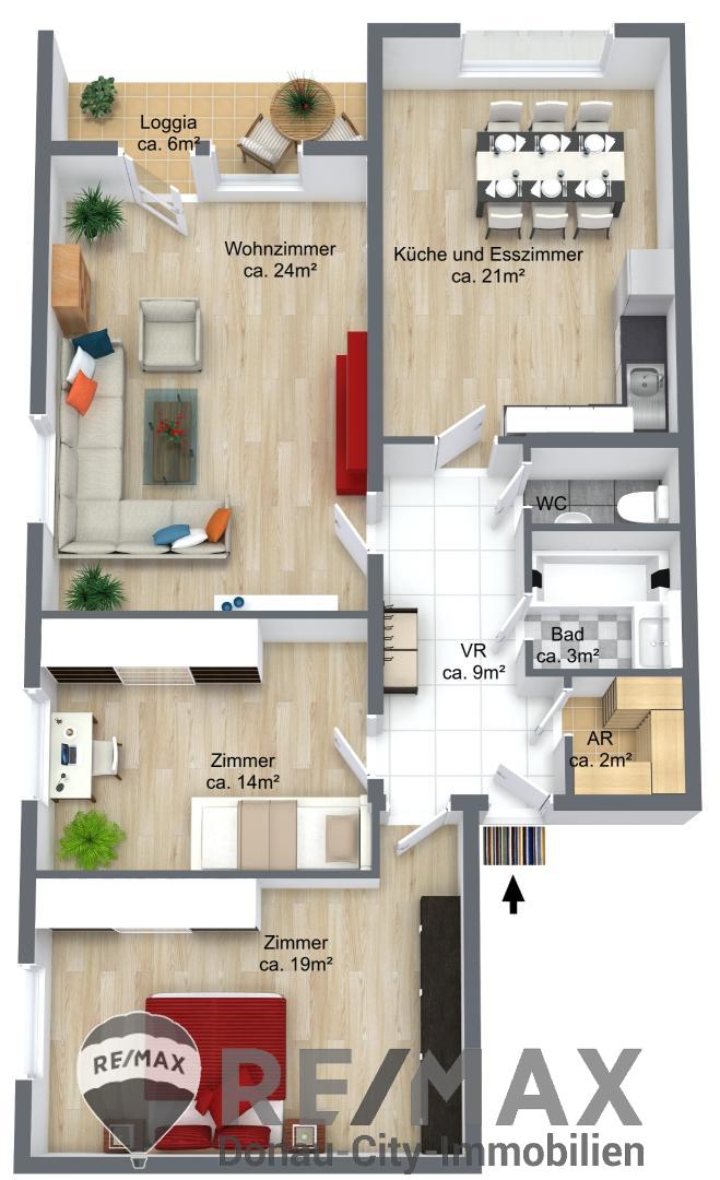 Wohnung zur Miete 948 € 3,5 Zimmer 92 m²<br/>Wohnfläche 3.<br/>Geschoss Biedermannsdorf 2362