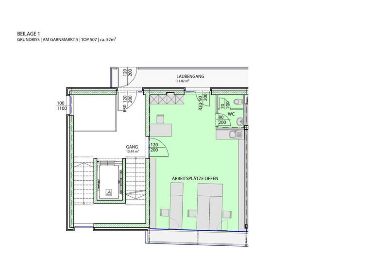 Büro zur Miete 828 € 1 Zimmer 52 m² Bürofläche Am Garnmarkt 5 Götzis 6840