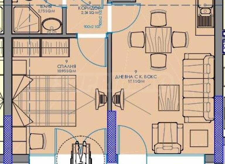 Wohnung zum Kauf 122.786 € 2 Zimmer 55,1 m² Sofia