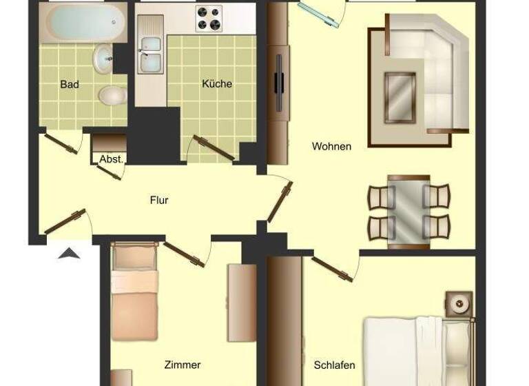Wohnung zur Miete 459 € 3,5 Zimmer 57,5 m² EG Gertrudenstraße 4 Königsborn Unna 59425