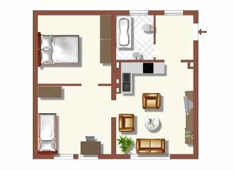 Wohnung zur Miete 509 € 2 Zimmer 55,6 m² EG Kaiserswerther Straße 205 Huckingen Duisburg 47259