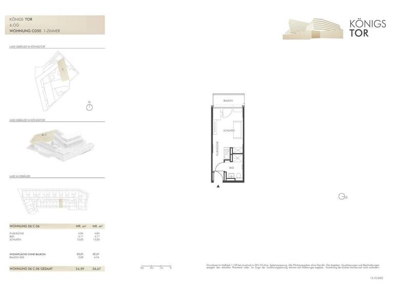 Studio zur Miete 500 € 1 Zimmer 24,6 m² 6. Geschoss frei ab 01.03.2026 Großprüfening-Dechbetten-Königswiesen Regensburg 93051
