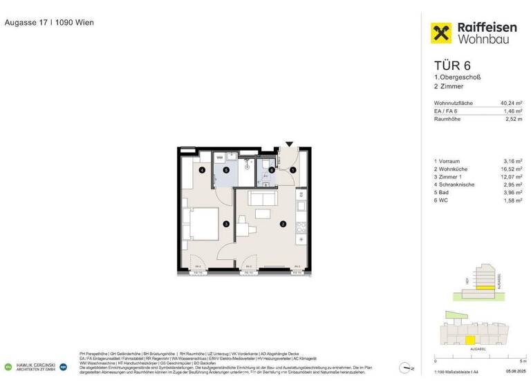 Wohnung zum Kauf - Erstbezug provisionsfrei 329.300 € 2 Zimmer 40,2 m² EG Augasse Wien,Alsergrund 1090