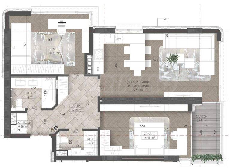 Studio zum Kauf 369.210 € 3 Zimmer 123,1 m² Sofia