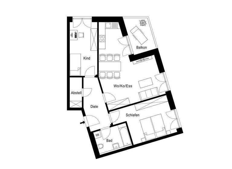 Wohnung zum Kauf - Erstbezug provisionsfrei 564.600 € 3 Zimmer 81,2 m² 3 Geschosse frei ab sofort Bahnhofstraße 23 Mering 86415
