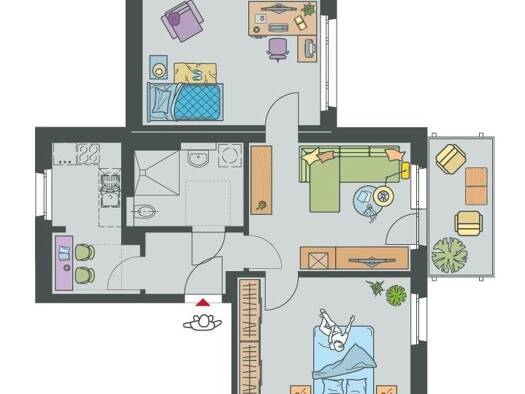 Wohnung zur Miete 659 € 3 Zimmer 69,4 m² 2. Geschoss frei ab 01.12.2026 Friedrich-Grasow-Straße 57 Hohenstücken Brandenburg an der Havel 14772
