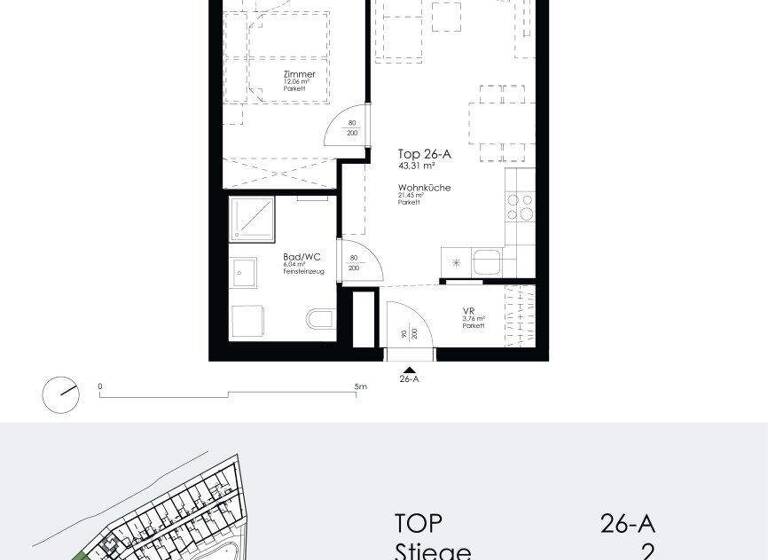 Wohnung zur Miete 715 € 2 Zimmer 43,3 m² 1. Geschoss frei ab 01.06.2026 Kaisermühlenstraße 8 Wien 1220