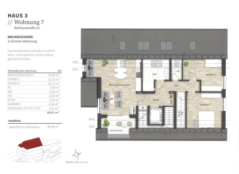 Wohnung zum Kauf provisionsfrei 464.300 € 3 Zimmer 83 m²<br/>Wohnfläche 1.<br/>Geschoss Beinstein Waiblingen 71334