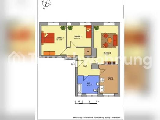 Wohnung zur Miete Tauschwohnung 664 € 3 Zimmer 70 m² Französisch Buchholz Berlin 13189