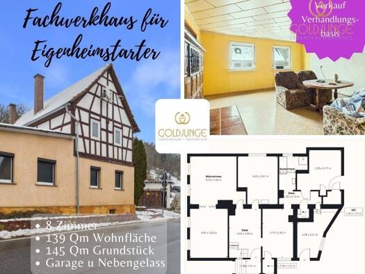 Einfamilienhaus zum Kauf 88.800 € 8 Zimmer 139 m² 145 m² Grundstück frei ab 01.06.2026 Oberhasel Rudolstadt 07407