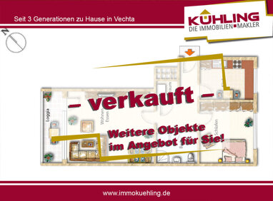 Wohnung zum Kauf 139.000 € 2 Zimmer 68 m² EG Stadtkern Vechta 49377