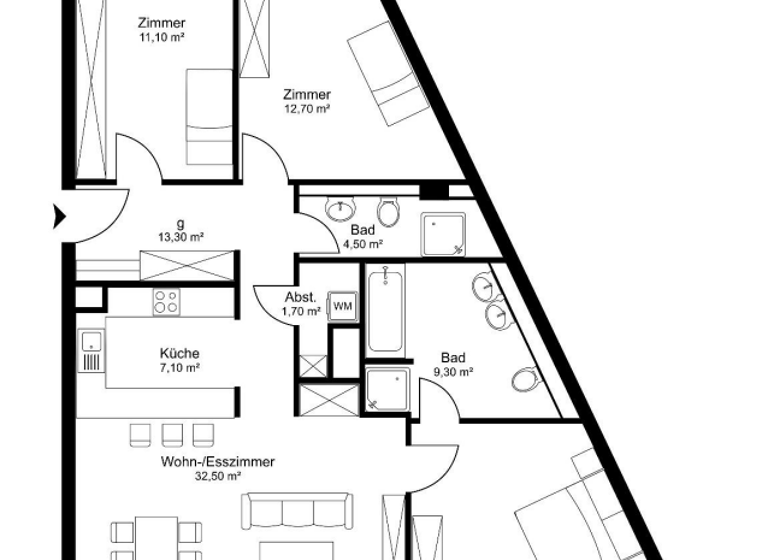 Wohnung zur Miete 2.400 € 4 Zimmer 113 m²<br/>Wohnfläche 2.<br/>Geschoss Hilda-Geiringer-Weg 1 Moabit Berlin 10557