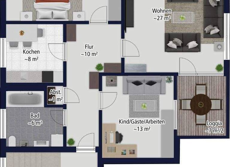 Wohnung zur Miete 860 € 3 Zimmer 86 m² 2. Geschoss frei ab 01.06.2026 Schönbrunner Straße 20 Berg Landshut 84036