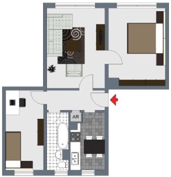 Wohnung zur Miete 315 € 3 Zimmer 56,2 m²<br/>Wohnfläche 3.<br/>Geschoss ab sofort<br/>Verfügbarkeit Tolstoiallee 15 Bernburg Bernburg (Saale), Stadt 06406