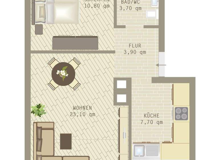 Wohnung zum Kauf 245.000 € 2 Zimmer 52 m² 1. Geschoss Oßweil Ludwigsburg 71640