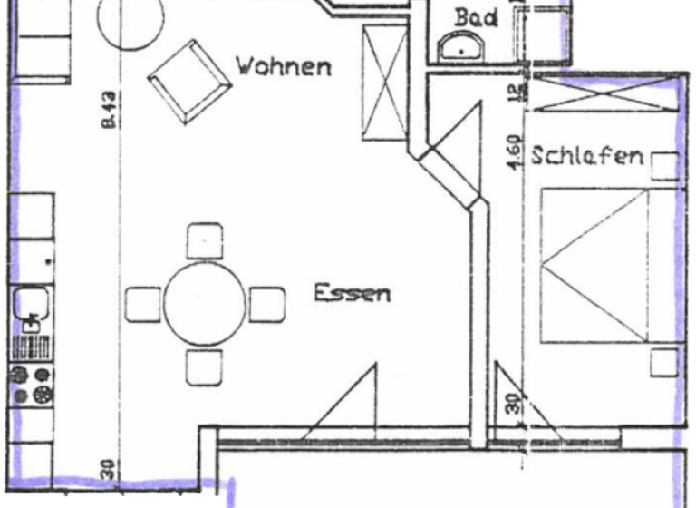 Wohnung zur Miete 400 € 3 Zimmer 68,9 m² EG frei ab sofort Rittergutsweg 2 Leukersdorf Jahnsdorf/Erzgeb. 09387