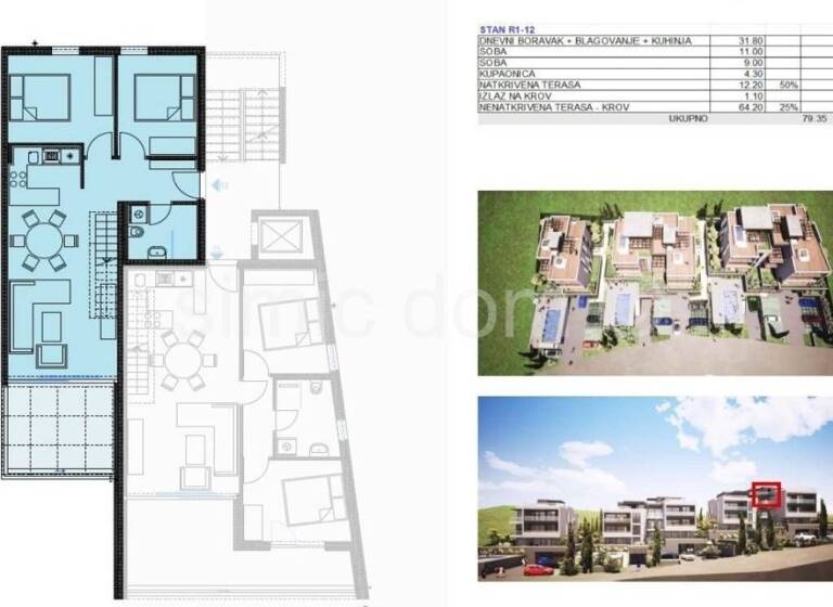 Wohnung zum Kauf 310.444 € 2 Zimmer 79 m² 3. Geschoss Trogir