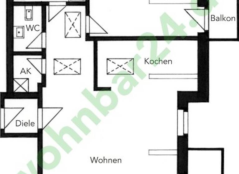 Wohnung zur Miete 1.054 € 2 Zimmer 97,5 m² 4. Geschoss Schwägrichenstraße 9 Zentrum-Süd Leipzig 04107