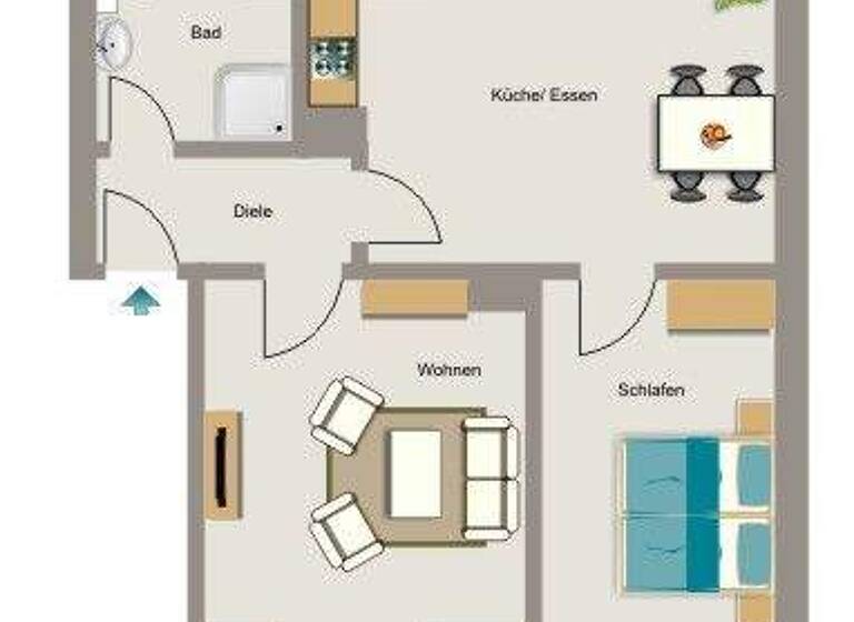 Wohnung zur Miete 399 € 2,5 Zimmer 46,9 m² 1. Geschoss Albert-Schweitzer-Straße 14 Siersdorf Aldenhoven 52457