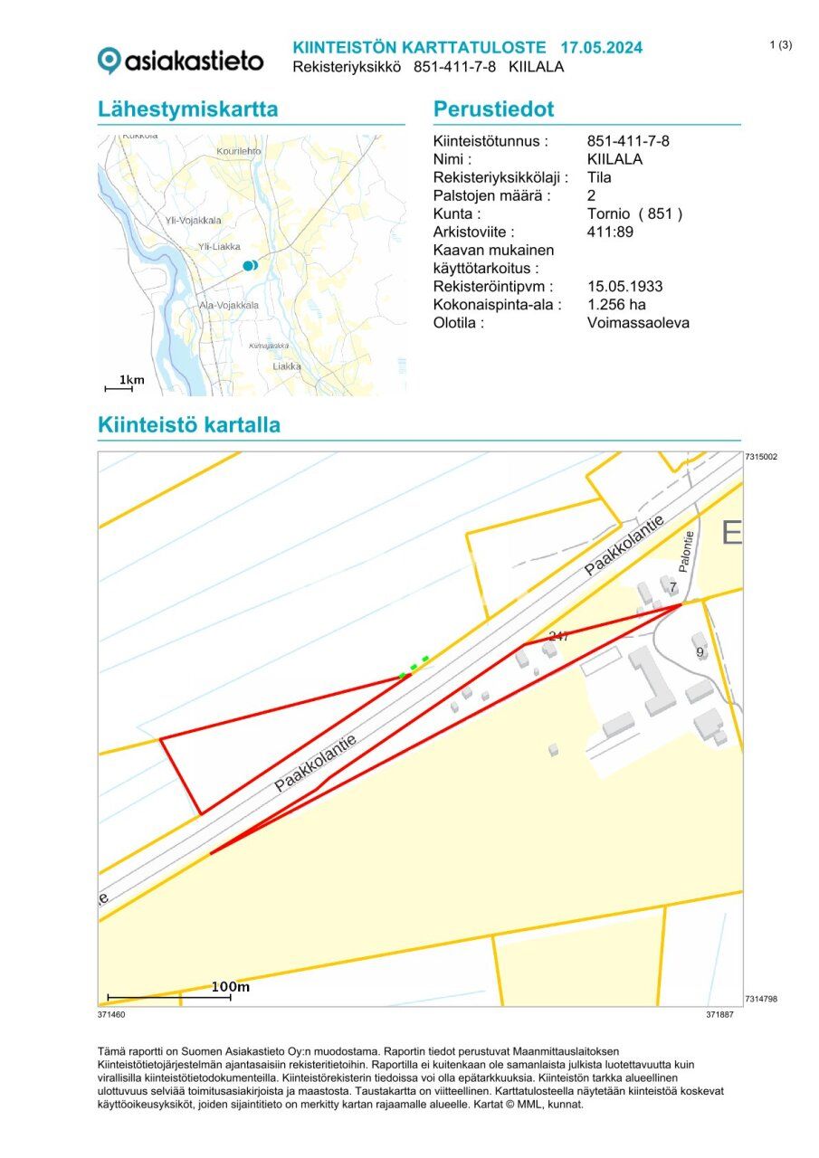 Einfamilienhaus zum Kauf 21.000 € 1 Zimmer 1 m²<br/>Wohnfläche 12.560 m²<br/>Grundstück Paakkolantie 247 Tornio 95500